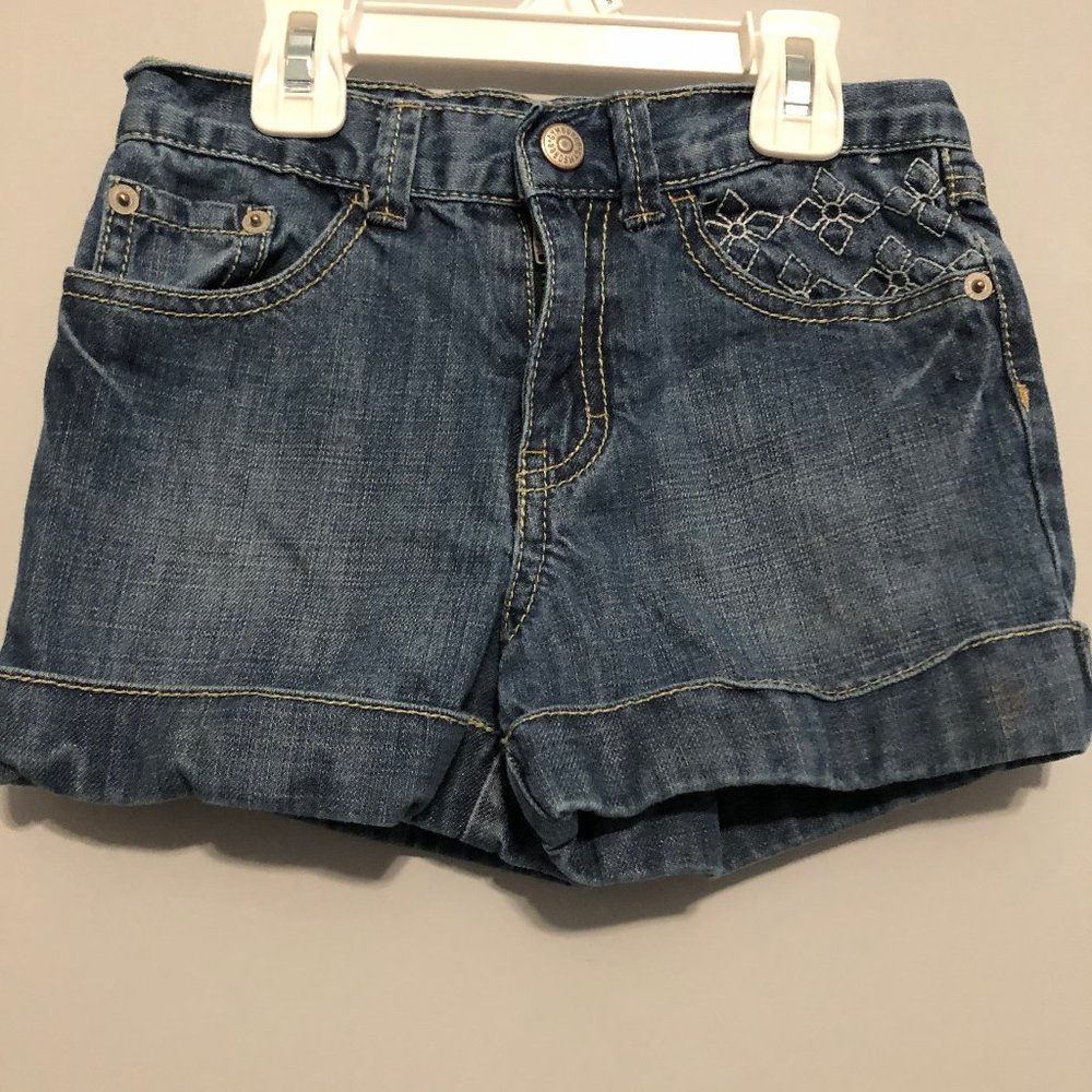 Greek Island Style 7  light denim 5 pocket shorts